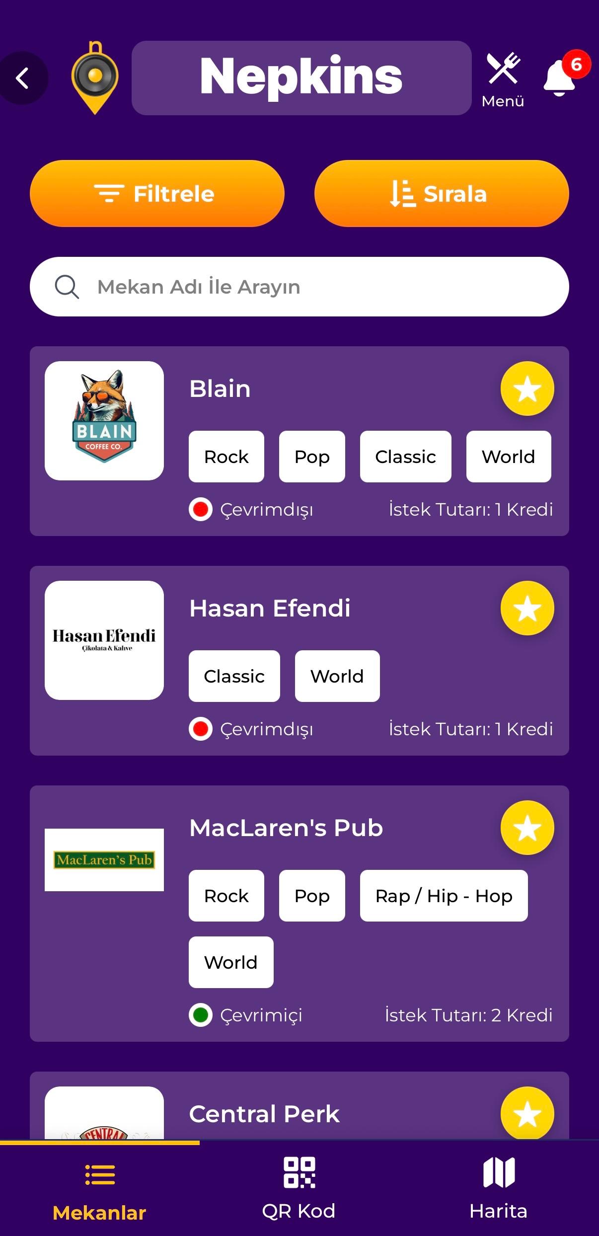 Mekanı Seç                                           